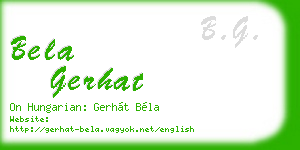 bela gerhat business card